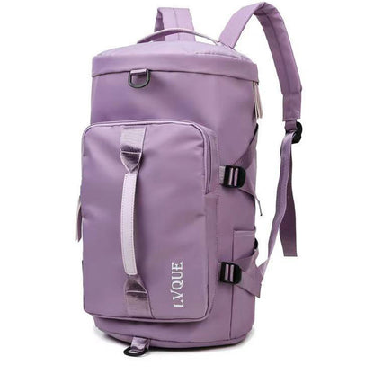 Large Capacity Travel Duffle Bag Sport Gym Backpack -Purple