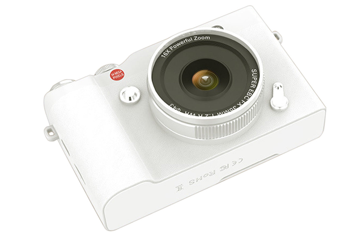 4K Digital Camera 64MP Vlogging Camera with 180-degree Flip Screen 16X Digital Zoom -White Color