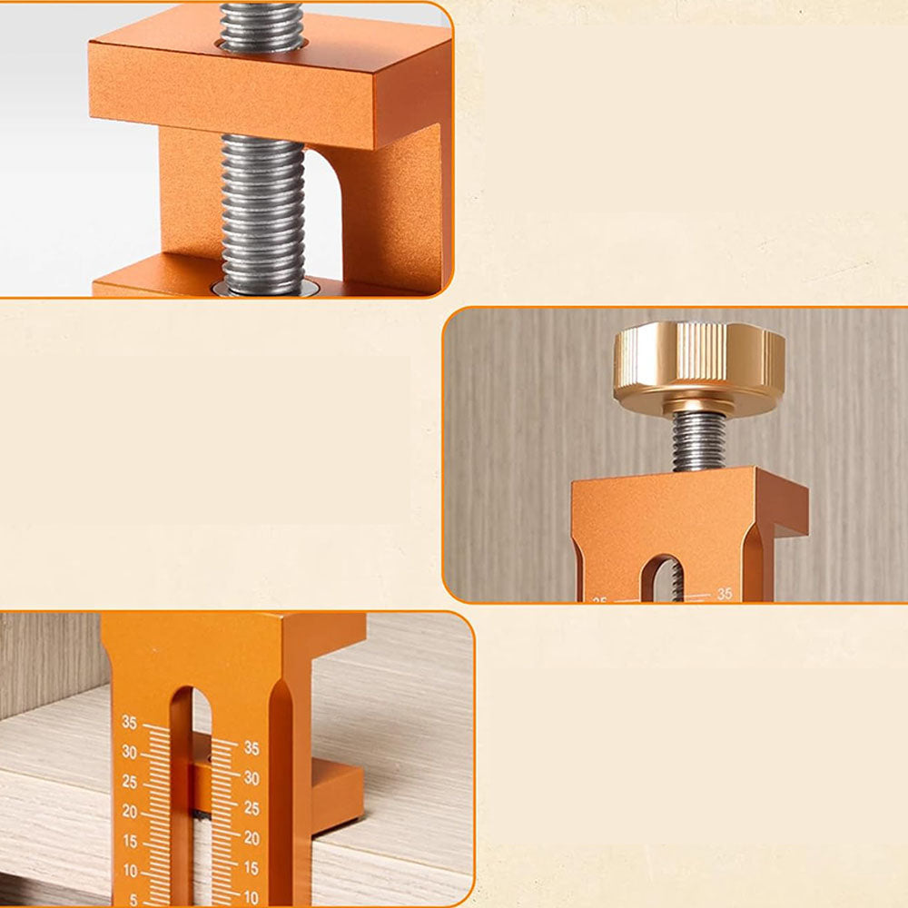 Cabinet Door Mounting Alignment Tool with Measurement Scale - Orange