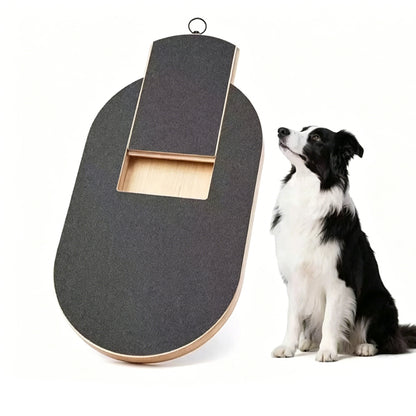 Wooden Dog Nail Scratch Board with Treat Box with Replacement Sandpaper