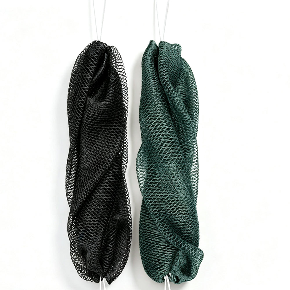 2Pcs African Net Sponge Nylon Bath Scrubber-Green
