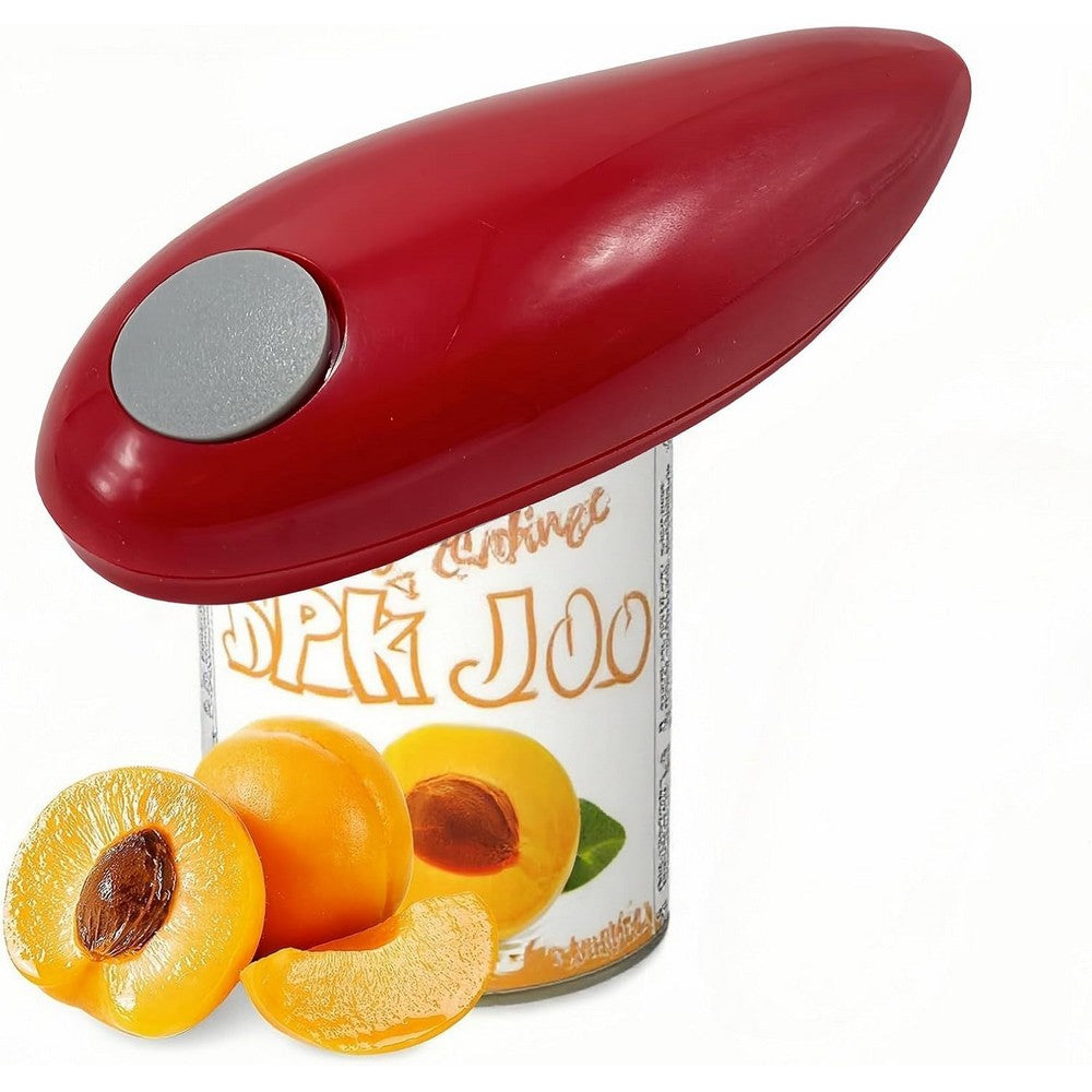 Electric Can Opener Automatic Kitchen Gadget One-Touch Cordless Can Opener-Red