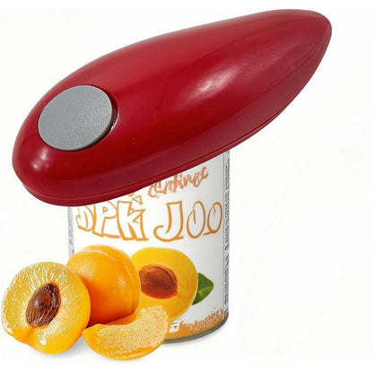 Electric Can Opener Automatic Kitchen Gadget One-Touch Cordless Can Opener-Red