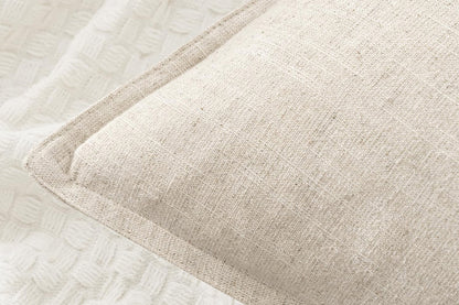 4Pcs Linen Plain Solid Colour Cushion Cover Decorative Pillow Case-Khaki