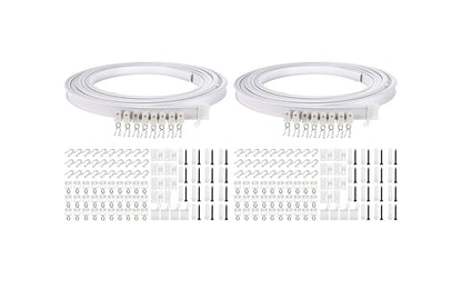 2 Piece Flexible Ceiling Curved 5M Bendable Curtain Track - White
