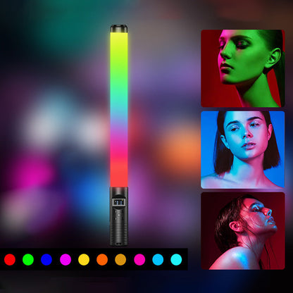 Adjustable RGB LED Light Wand Handheld Colorful Mood Light Stick Bar for Photography