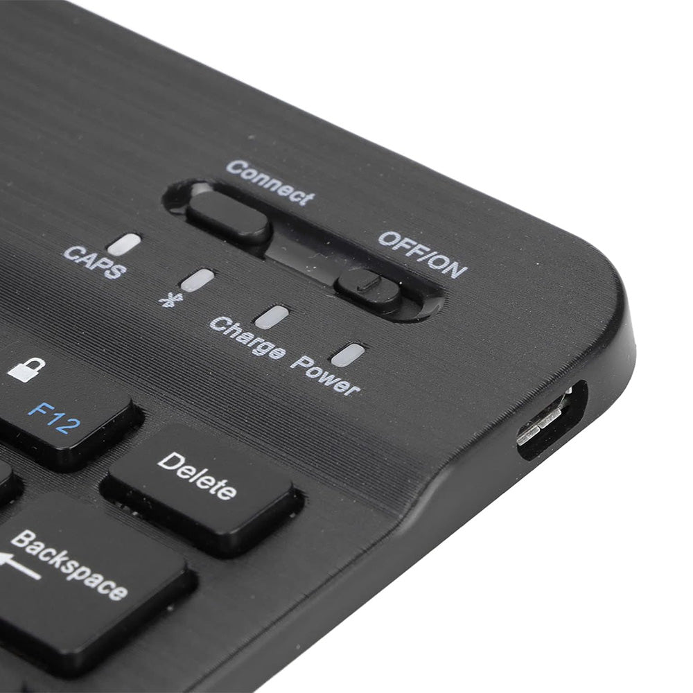 10-inch Ultra-Slim Bluetooth Keyboard Portable Mini Wireless Keyboard Rechargeable for iOS Android Windows Tablet Smartphone Black
