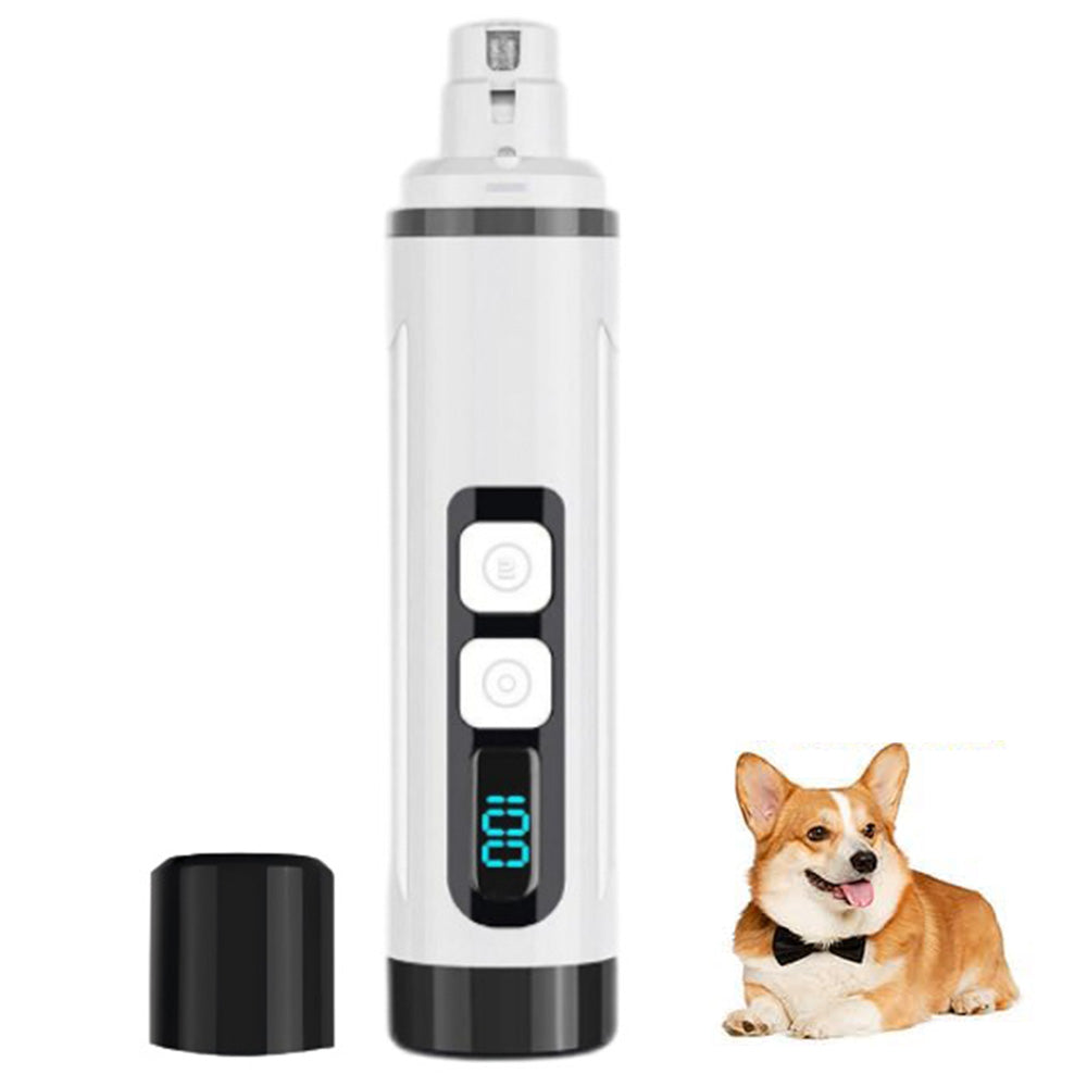 Pet Nail Grinder with LED Light Rechargeable Dog Cat Nail Trimmer Black