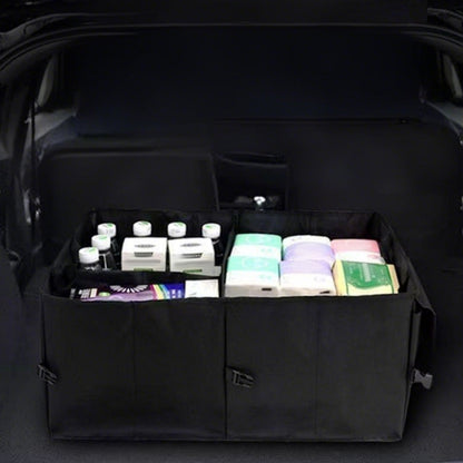 Collapsible Car Trunk Organizer with Multi-Compartments for Tools & Storage
