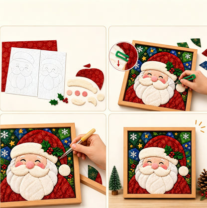 Fabric Poke Art Kit for Adults 3D Christmas Santa Claus DIY Craft - Santa