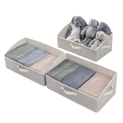 2Pcs  Storage Bin with Handles Large Capacity Closet Shelf Organizer for Clothes Blanket Hats Beige