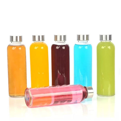 6Pcs Set 500ml Glass Water Bottles Sports Drink Bottle for Juice Milk Beverage Storage