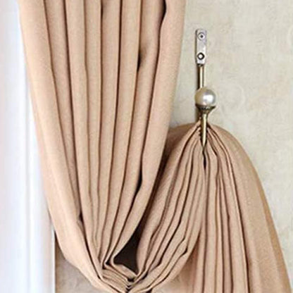 2Piece U Shape Pearl Curtain Holdback Hooks with Screws-Gold