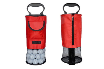 Golf Ball Retriever Portable Pocket Shag Bag Can Hold Up to 70 Balls -Red