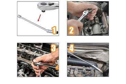 Spark Plug Socket Set 3/8 Inch Drive Thin Wall Socket 12-Point Design