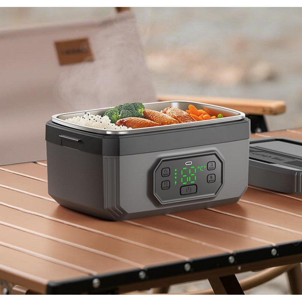 Insulated Lunch Box Electric Food Warmer with 6 Temp and 8 Timer for Camping