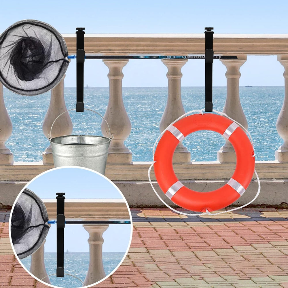 2Pcs Adjustable Pool Pole Hanger Fence Hook  Hanging Pool Equipment