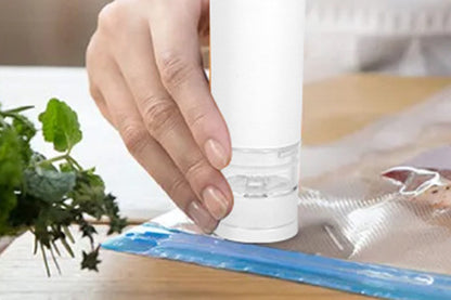 Compact Food Vacuum Sealer with 15 Reusable Vacuum Bags