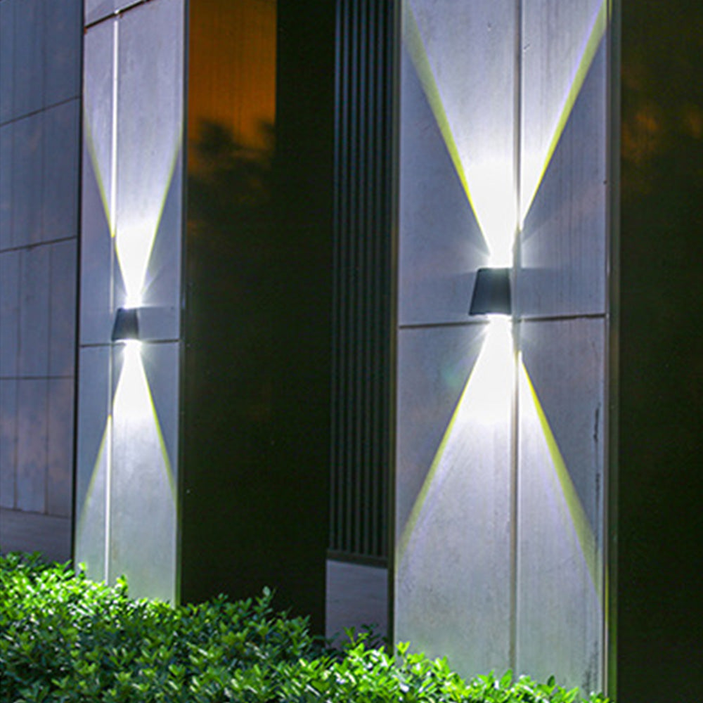 2Pcs Solar Wall Lights Outdoor Up and Down Sconce Lights for Garden Patio Garage Porch White