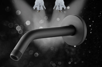 Matte Black Shower Arm 15cm Wall Mount Replacement Angle Shower Head Arm Shower Pipe