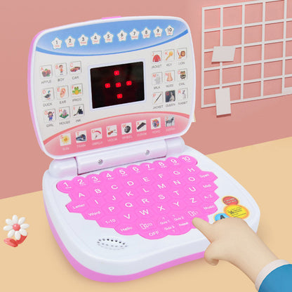 Pretend Laptop Toy with Music for Bilingual Learning - Pink