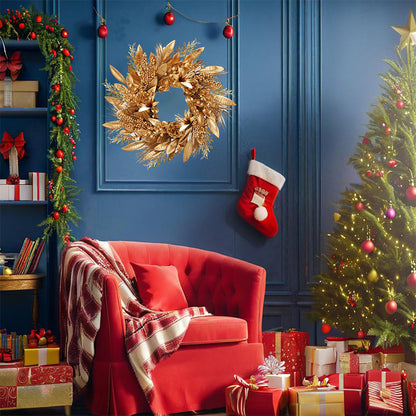 40 Piece Artificial Gold Christmas Leaves in 10 Designs for DIY Crafts