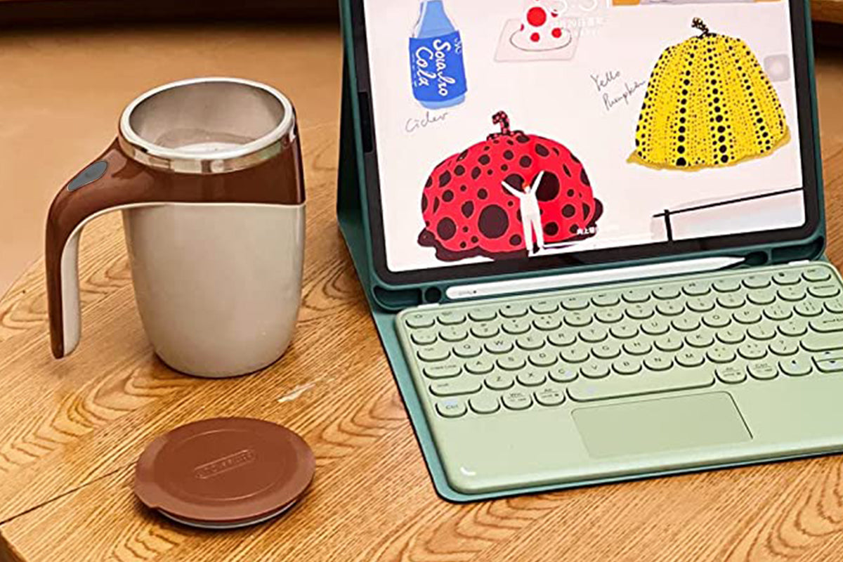 2Pcs Stainless Automatic Magnetic Stirring Coffee Cup For Coffee Milk Home Office Travel-Coffee