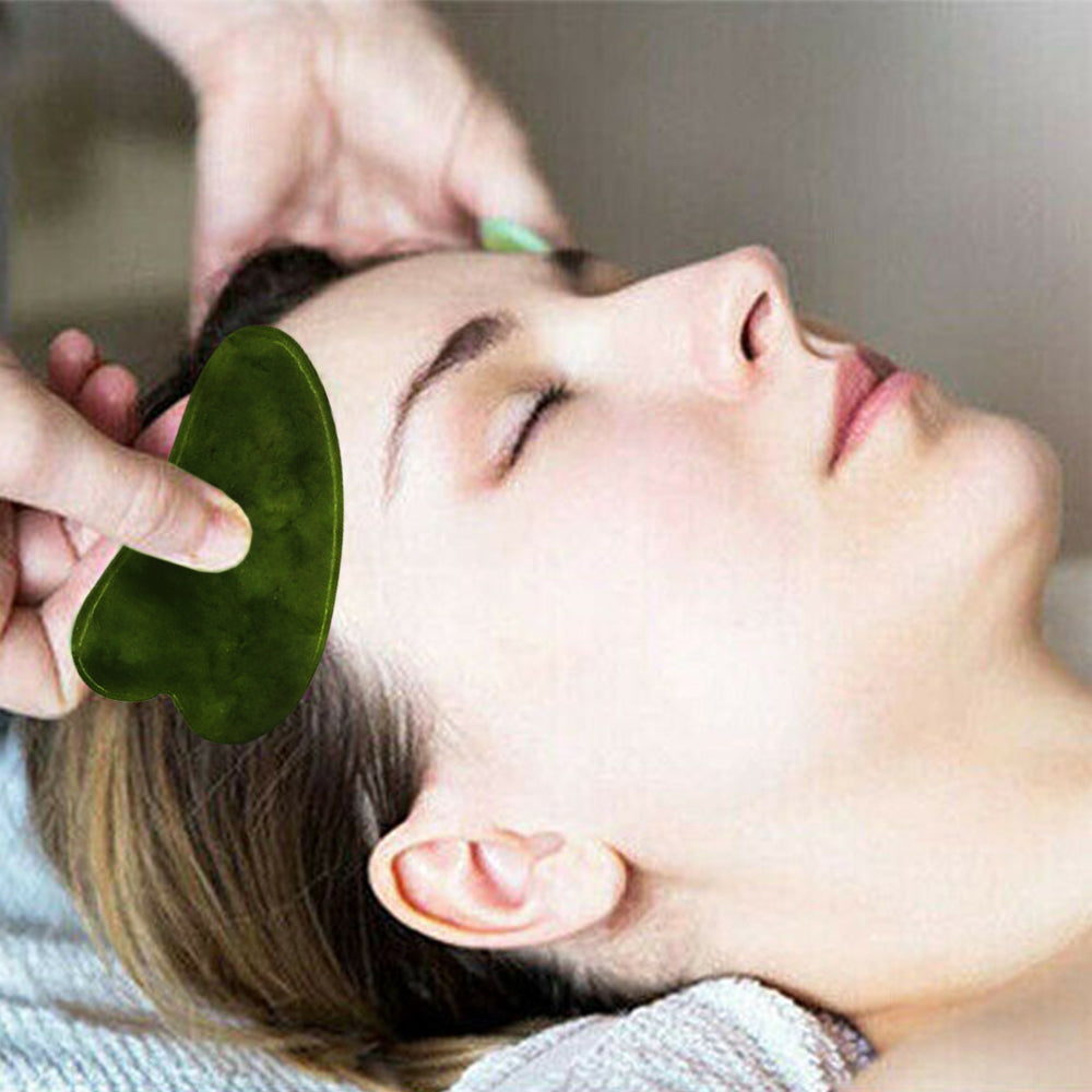 3Pcs Set of Jade Roller and Gua Sha Scraping Face and Body Massager