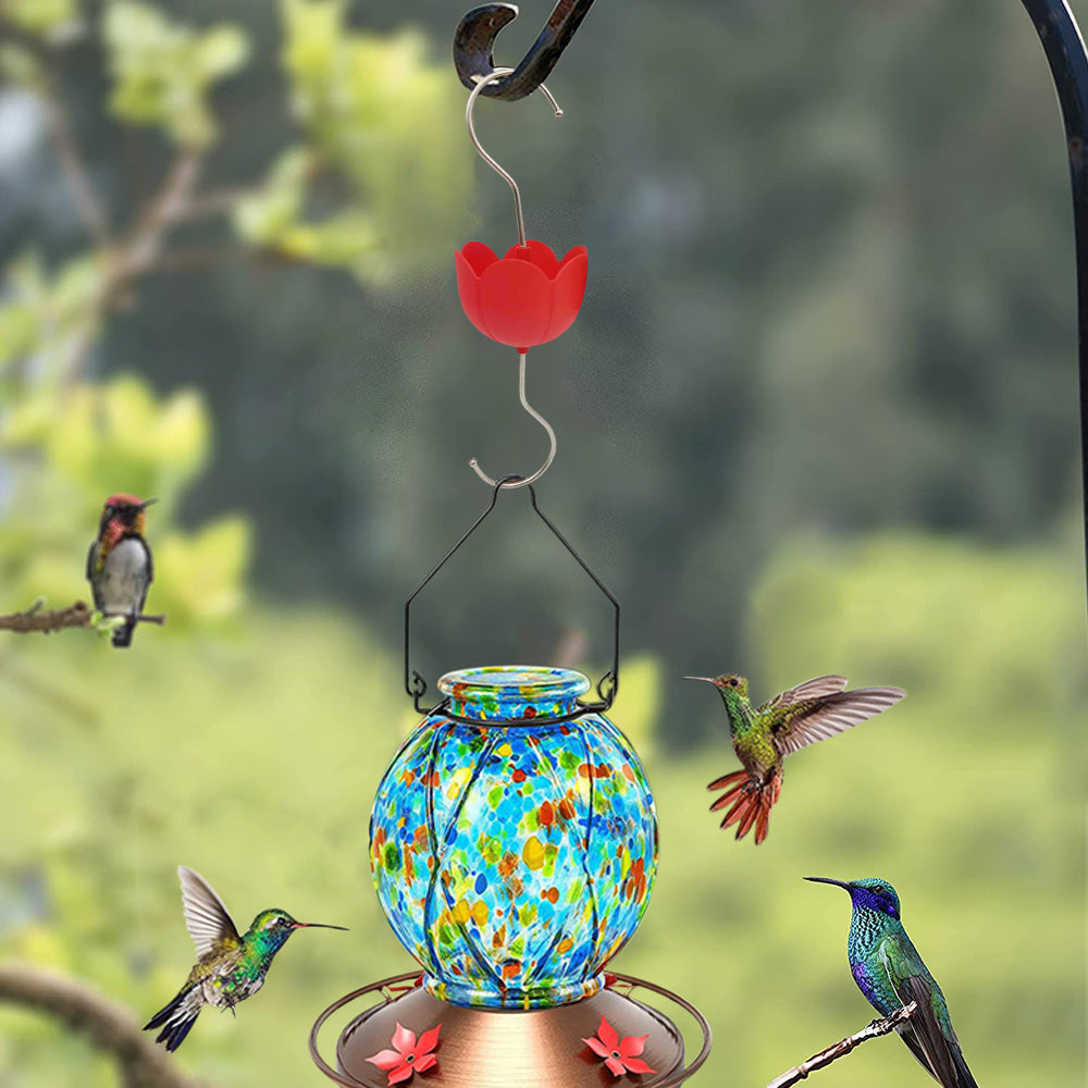 Anti-Ant Moat for Hummingbird Hanging Feeders Ant Guard S Hook Hanger for Outdoor Yard Red