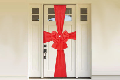 Large Red Christmas Door Bow for Outdoor Holiday Home Decoration