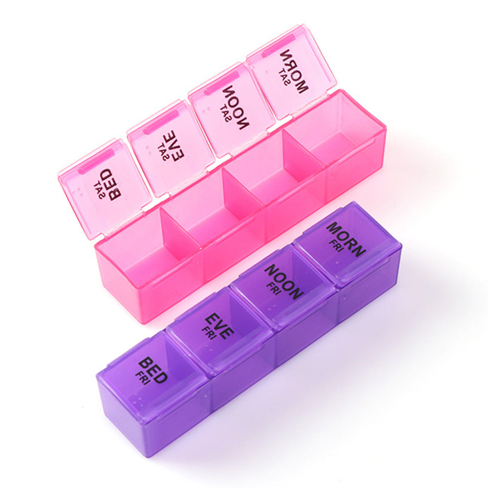 Weekly Pill Organizer Individual Medicine Containers for Vitamins Supplements-Colorful