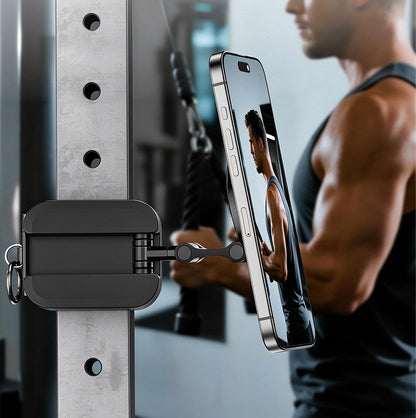 3 in 1 Double Sided Foldable Phone Stand Gym Clamp and Tripod Mount