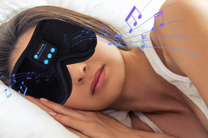 Bluetooth Sleep Headphones Wireless 3D Sleep Mask Bluetooth 5.0 Music Eye Mask with Ultra-Thin Stereo Speaker-Black