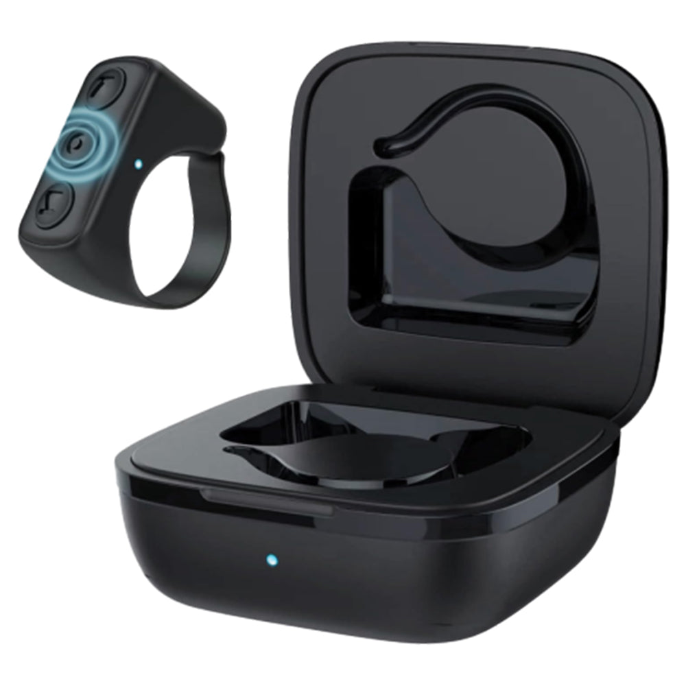Bluetooth Remote Control TikTok Kindle Page Turner Bluetooth Ring Button for iPhone Android Black