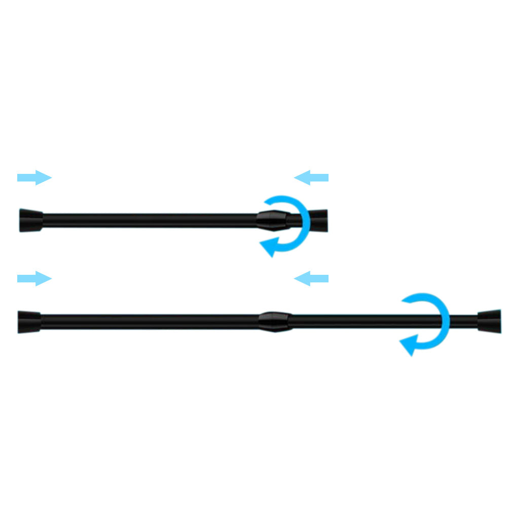 No Drilling Black Expandable Rods Adjustable Curtain Rods for Window