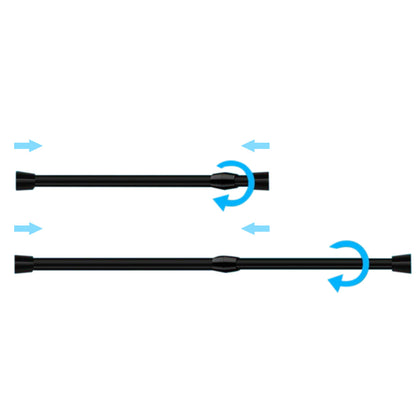 No Drilling Black Expandable Rods Adjustable Curtain Rods for Window