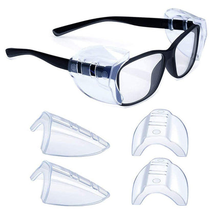 4-Pack Clear Side Shields Flexible Universal Eye Protection for Glasses