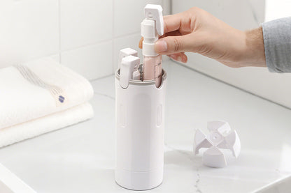 4 in 1 Travel Dispenser with 30ml Travel Bottles - White