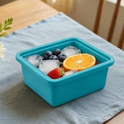 4Pcs Silicone Freezer Tray for Soup Ice Cubes Food Storage Portion Control-Blue and Green