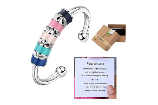 To Daughter Anxiety Fidget Ring Meditation Ring Adjustable Opening Ring-Style 3
