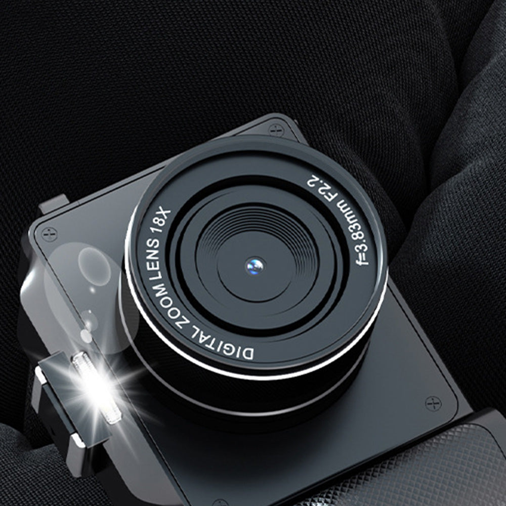 8K Digital Camera 18X Zoom Dual Lens Camera-Black