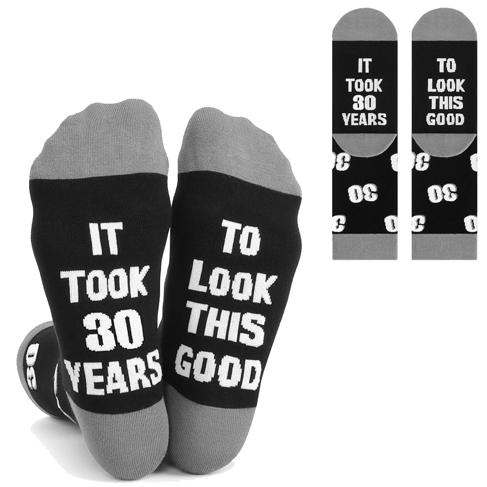 It Took Years Novelty Socks Gift for Men Birthday Funny Text Socks