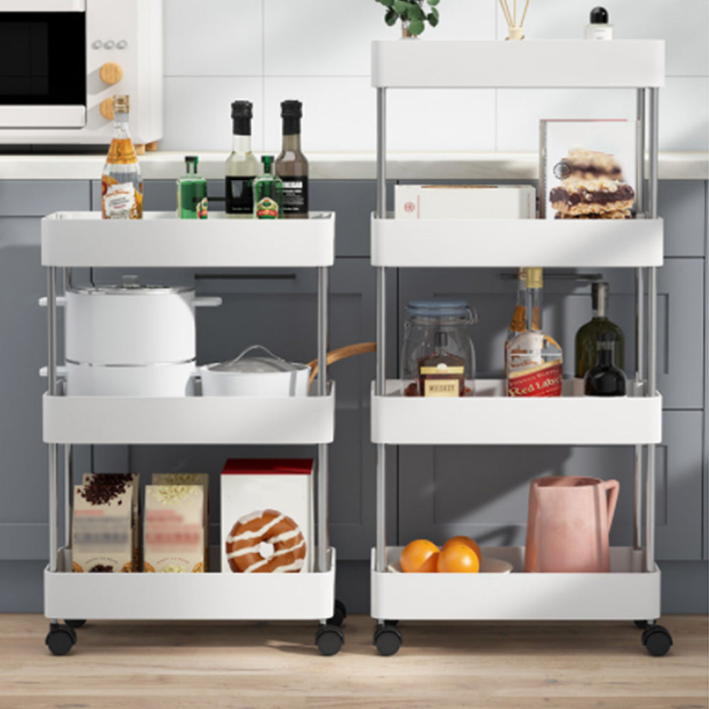 3 Tier Slim Rolling Storage Cart Bathroom Shelves Organizer for Kitchen Laundry