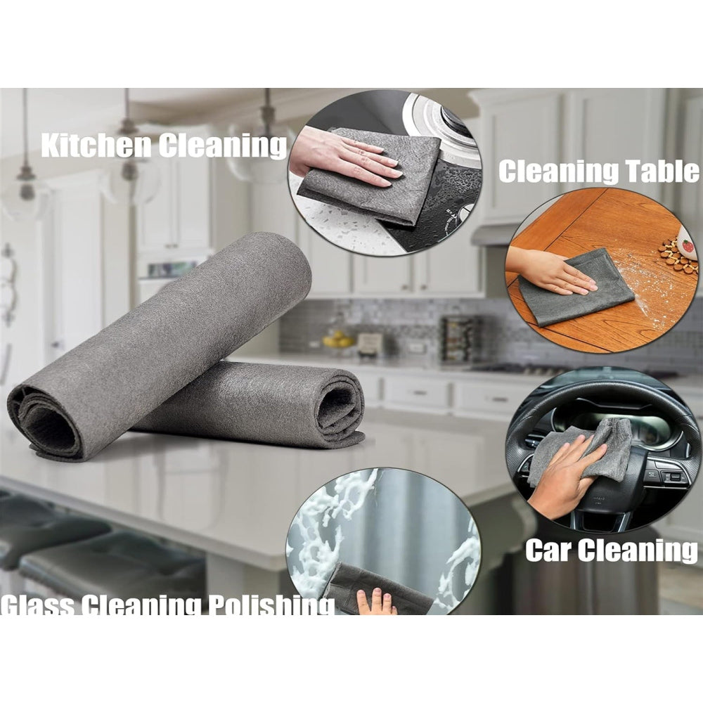 Microfiber Cleaning Cloth Pad of 5 Streak-Free Towel for Glass Kitchen and Home