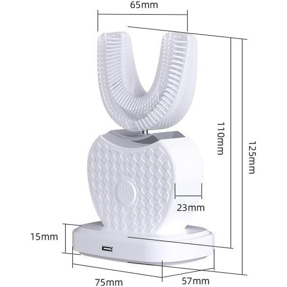 U-Shaped Electric Toothbrush 360-degree Sonic Cleaning Tooth Brush for Adults-white