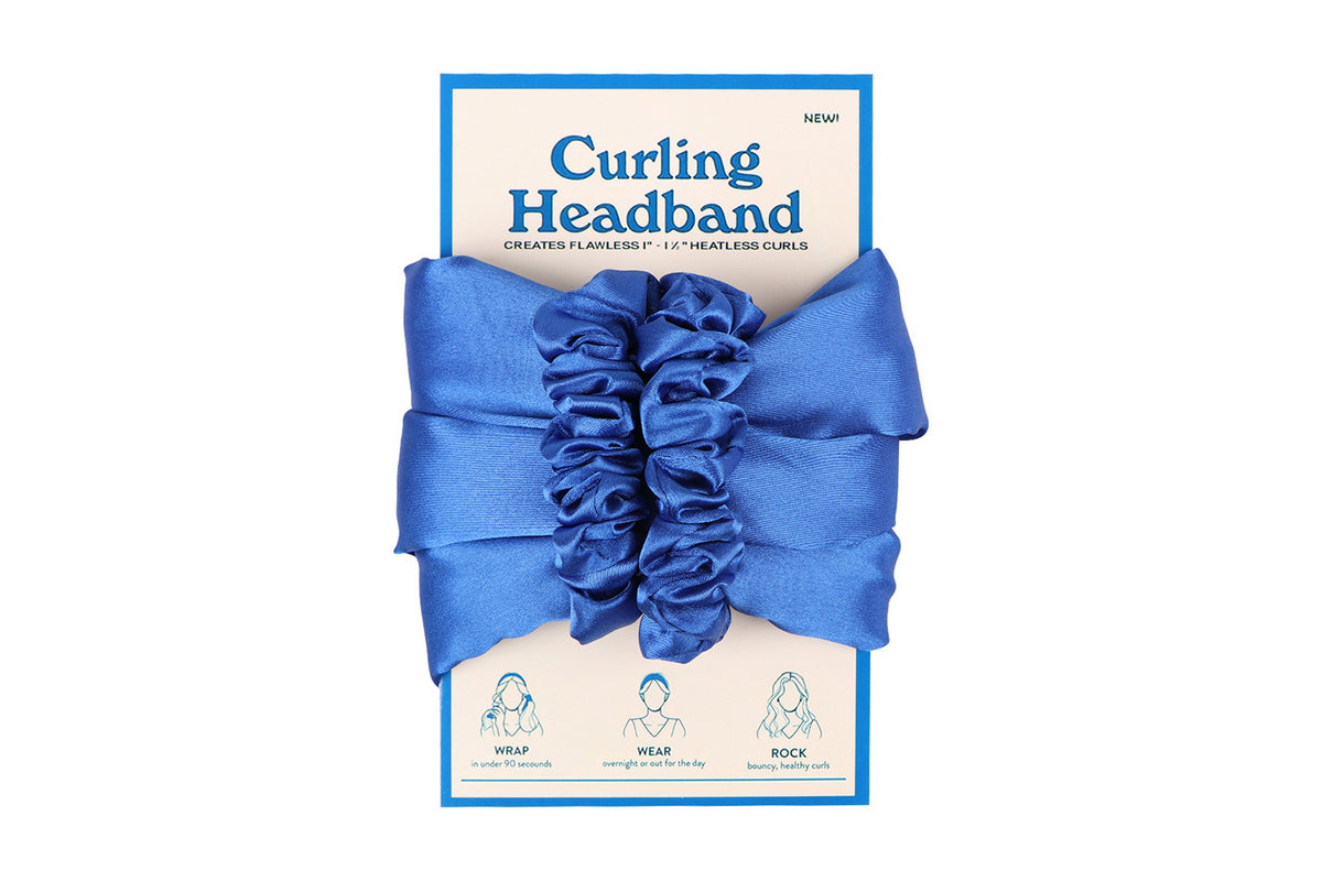 Heatless Curling Rod Headband Hair Accessories For Women-Blue