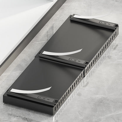 Horizontal Pull Out Organizer for Pots and Pans Sliding Storage Rack with Dividers for Kitchen Black