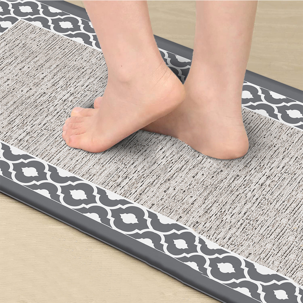 Anti-fatigue Kitchen Floor Mat Non-Slip PVC Standing Rug-Grey