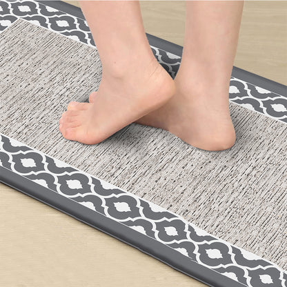 Anti-fatigue Kitchen Floor Mat Non-Slip PVC Standing Rug-Grey