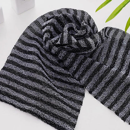 2 PCS Extra Long Exfoliating Back Scrubber Adult Bath Washcloth for Smooth Skin Black